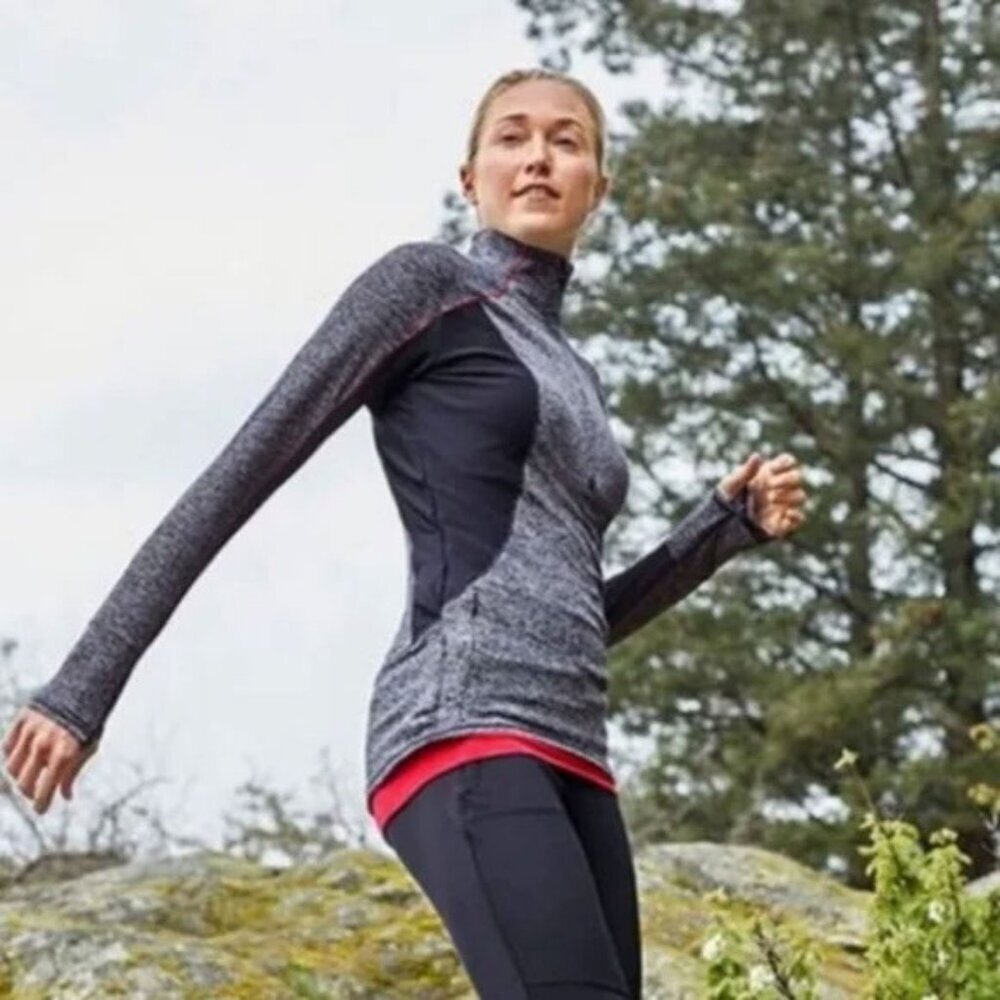 Athleta Colorblock Running Wild Half Zip